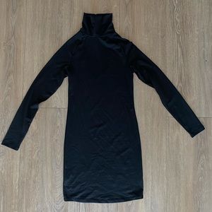 black turtleneck dress